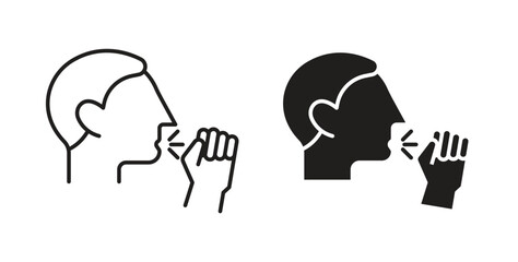 Cough icon in doodle and stroke style.