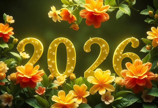 2026 floral animated title motion background - Powered by Adobe