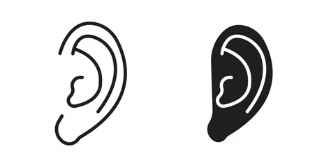Ear icon in doodle and stroke style.