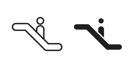 Escalator icon in doodle and stroke style.