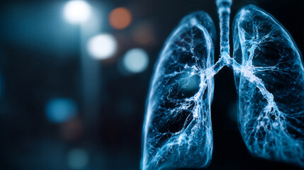 Close-up view of a blurred lung MRI scan, concerning presence of tumorous lesions and vascular anomalies, particularly focusing on the detection and identification of abnormal growths 