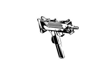 Vector illustration of an Uzi with smooth lines and a modern look.
