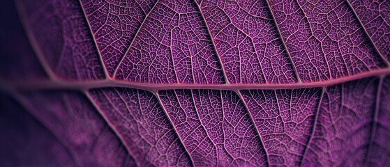 Closeup abstract leaves background in purple, suitable for botanical designs, promotions, and visual content.
