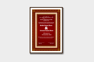Elegant Islamic Nikah Certificate Template 