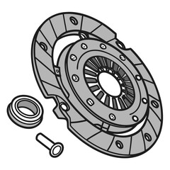 Fototapeta premium Illustration of a clutch the clutch is a mechanical device that engages and disengages power transmission, especially from driving shaft