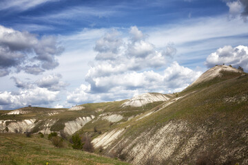 Chalk hills in Ulyanovsk region, Russia
