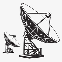 Satellite dish antenna array for telecommunications and space exploration, a symbol of technology and scientific advancement