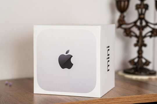 Isolated photo of Apple Mac mini M4 in factory-sealed packaging