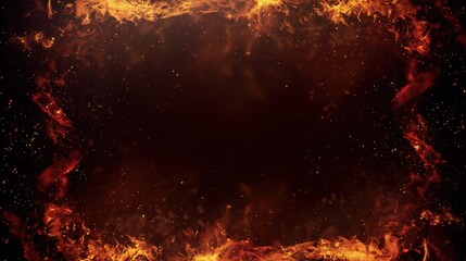 Fiery border background for banners, designed for social media, posters, and attention-grabbing content.