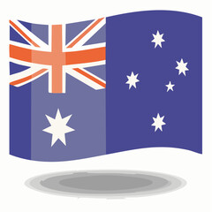 Australian Flag Waving with a Shadow on a White Background Australia flag Union Jack