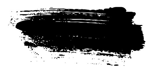 Brush Stroke texture on white background strong brush stroke graphic element Black Brush strokes. Vector illustration.