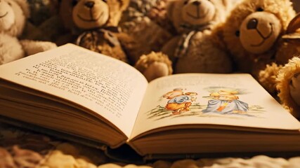Teddy Bears Gather Around for a Cozy Bedtime Story.