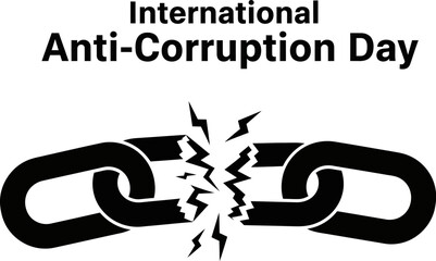 Illustration for international anticorruption day with money and hand concept of stop corruption and bribery