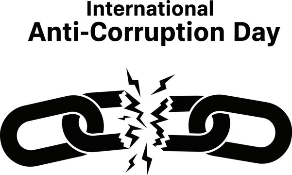 Illustration for international anticorruption day with money and hand concept of stop corruption and bribery