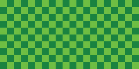 Fototapeta premium Seamless Two-Tone Green Checkerboard Pattern Background in Dark Forest and Bright Lime Colors