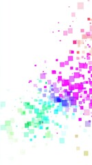 Fototapeta premium Colorful Pixelated Squares Gradient Burst on White Background image photo