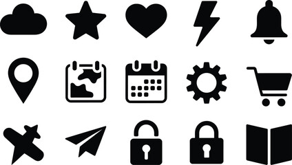 Collection of diverse vector icons representing various concepts and activities