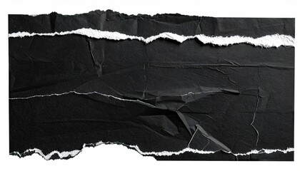 Fragmented Black Paper with Jagged Edges a Distressed Texture
