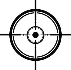 Sniper scope crosshair vector illustration target aim focus hunting design eps silhouette