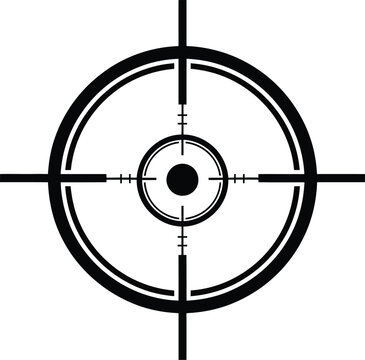 Sniper scope crosshair vector illustration target aim focus hunting design eps silhouette