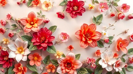 A vibrant floral arrangement. A delightful array of colorful blossoms against a soft, subtle backdrop