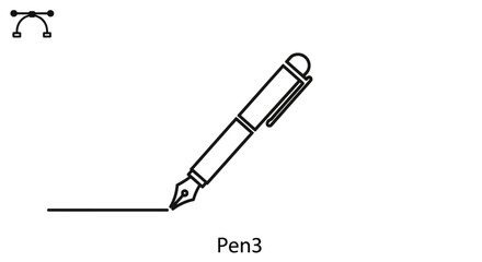 Fototapeta premium Vector Fountain Pen Writing Icon Graphic Design Tool Symbol
