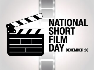Celebrate national short film day on december 26th with a classic clapperboard design