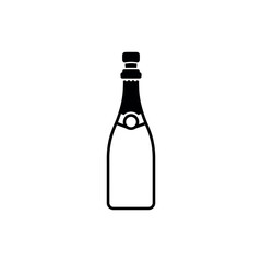 Champagne Bottle Icon Silhouette