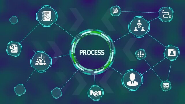 Business Process Optimization Network. Workflow Visualization, Efficiency Improvement, Digital Management Structure, and Corporate Operational Performance Dashboard.