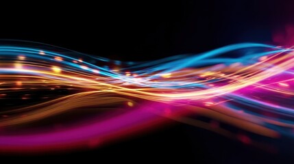 Abstract speed lines and neon fiber optic texture, suitable for backgrounds in videos, games, and modern digital projects.