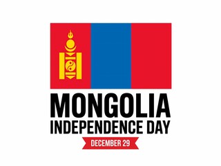 Celebrate mongolia independence day with the national flag and festive typography