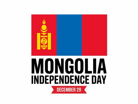 Celebrate mongolia independence day with the national flag and festive typography