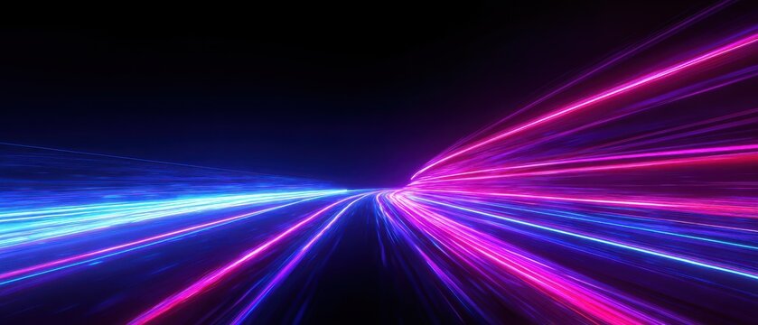 High-speed light effects in pink and neon on abstract background, suitable for technology, relationship themes, and AI-generated content.