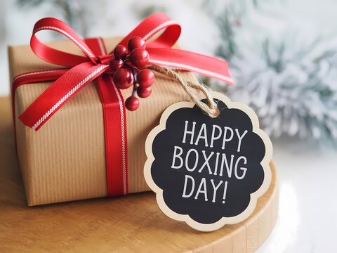 Happy Boxing Day Flagge – 90x152 Cm, Wetterfestes Polyester