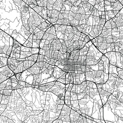 Obraz premium Raleigh City Map the s blueprint is revealed through a structured grid of streets guiding you through its urban core begin of sentence, emphasizing refined linework, with balanced composition.