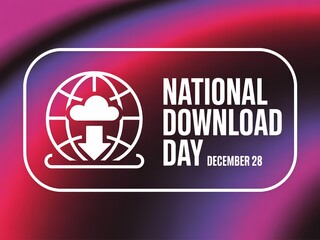 Celebrate national download day on december 20th with this digital graphic featuring a globe and cloud icon