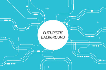 futuristic connectivity vector blue circuit lines electronic grid