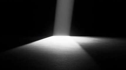 Minimalist black and white background with room and light, great for websites, portfolios, and artistic works.