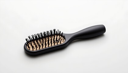 A black brush with bristles prominently displayed against a neutral background.