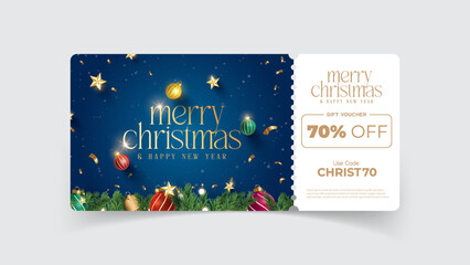 Merry Christmas holiday gift card with 50%, 60%,70% off, greeting cards in modern geometric style for web, branding, social media. Elegant template for holiday gift card, coupon.