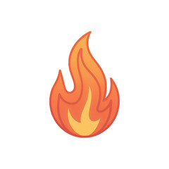 Vibrant flame burning brightly with intense heat