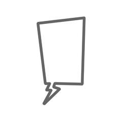 Yellow lightning speech bubble outline for comic and energetic design / コミックやエネルギッシュなデザインに使える稲妻型吹き出し線画