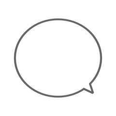 Outline Speech Bubble Icon Illustration / 白い線画の吹き出しアイコンイラスト