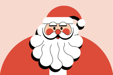 Playful Christmas Santa Claus in Festive Red and White with Cheerful Expressions