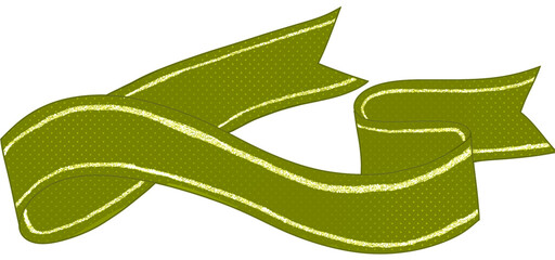 glitter green ribbon banner