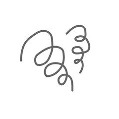 Fototapeta premium Doodle confusion mark icon for emotion and thought expression / 感情や考え事の表現に使えるぐるぐる線の困惑マーク素材