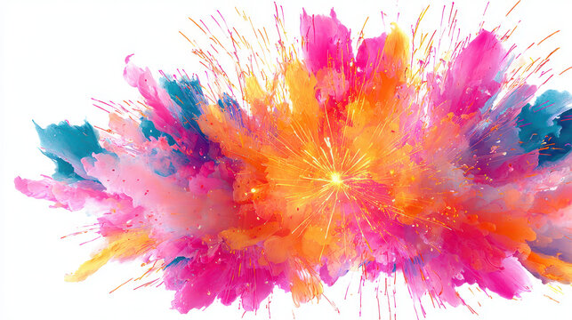 Vibrant fireworks explosion clipart for holiday celebration digital art bright and colorful environment festive viewpoint