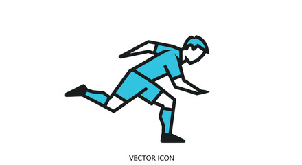 Dynamic Vector Icon of a Soccer Player in Motion.