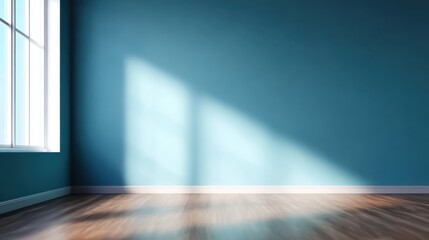 Turquoise and wood interior background with light glare, designed for presentations, social media, and professional visuals.