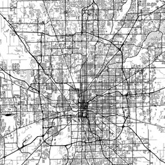 Obraz premium Indianapolis City Map clean interconnected pathways define the s structure revealed here through subtle high contrast linework in a timeless design, emphasizing refined linework, with balanced.